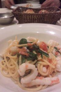 やりいかとルッコラの手打ちパスタ