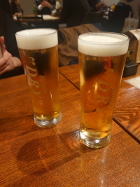 テラコ飲み乾杯ビール